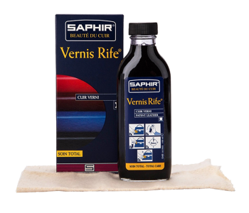 SAPHIR BDC Vernis Rife 100ml + Cotton - Płyn do skór lakierowanych + szmatka