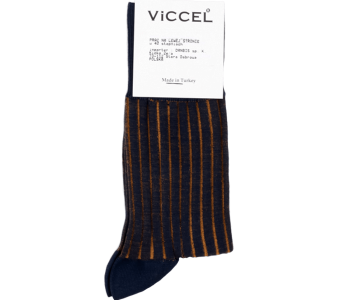 VICCEL / CELCHUK Socks Shadow Stripe Navy Blue / Mustard - Granatowe skarpety z musztardowymi wydzieleniami