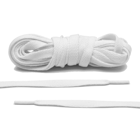 LACE LAB JORDAN 1 Laces 8mm White - Białe płaskie sznurowadła