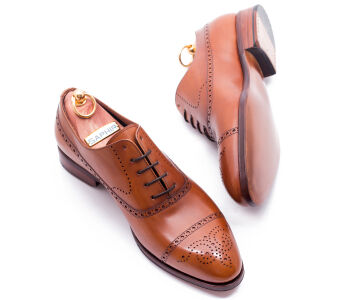 TLB MALLORCA Balmoral Brogue TAYLOR 542 F Light Brown - jasno brązowe brogsy męskie