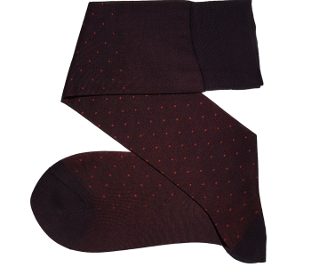 VICCEL / CELCHUK Socks Pindot Dark Brown / Orange - Brązowe skarpety w pomarańczowe kropki