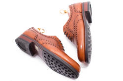 Jasno brązowe eleganckie stylowe jasno brązowe buty klasyczne Yanko brogues chesnut cuero 14664 typu brogues.