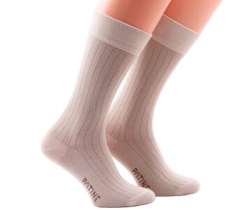 PATINE Socks Shadow PASH46B Beige / Dark Beige - Skarpety klasyczne