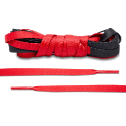 LACE LAB JORDAN 1 Laces 8mm Red / Black - Dwukolorowe płaskie sznurowadła do butów