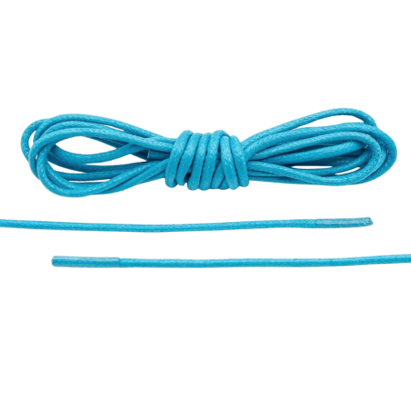 Błękitne okrągłe woskowane sznurowadła ekskluzywne. Sznurówki do customizacji sneakersów - Jordan, Nike, Bred 1, Adidas