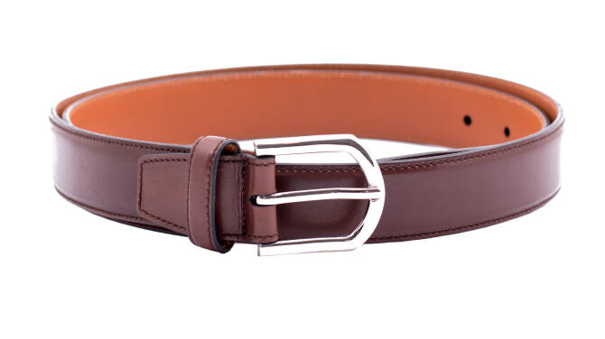 PATINE Belt 303PMB Medium Brown - Brązowy skórzany pasek do spodni