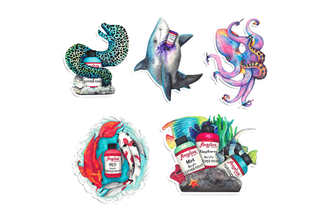 ANGELUS Stickers by Kendra Customs kpl / 5szt - Zestaw wlepek dla Customizera