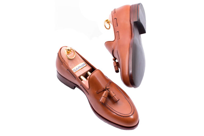 PATINE Tassel Loafers 77041 F Light Brown - jasno brązowe loafersy męskie