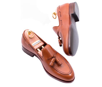 PATINE Tassel Loafers 77041 F Light Brown - jasno brązowe loafersy męskie