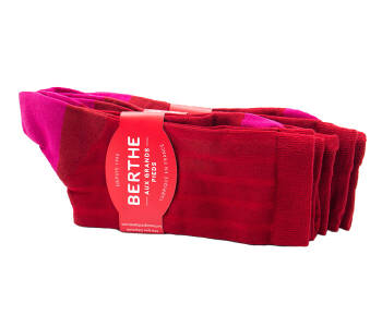 BERTHE W Socks Silk Rouge - Luksusowe skarpety