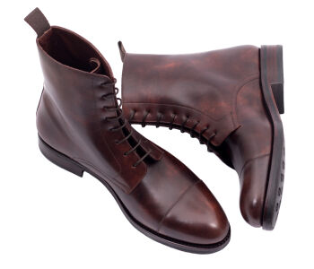 TLB MALLORCA Boots FOSTER 595S F Museum Calf Brown - brązowe trzewiki męskie