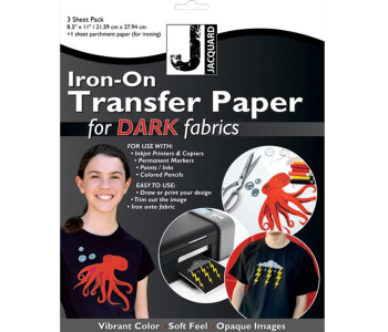 JACQUARD Transfer Paper Dark Fabrics set / Zestaw 3 arkuszy papieru transferowego do ciemnych ubrań