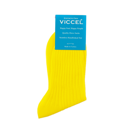 żółte eleganckie bawełniane skarpety męskie viccel socks solid canary yellow cotton