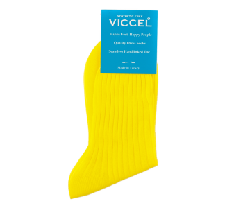 VICCEL / CELCHUK Socks Solid Canary Yellow Cotton - Kanarkowe skarpetki
