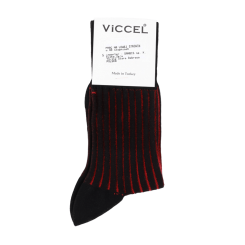 VICCEL / CELCHUK Socks Shadow Stripe Black / Red - Czarne skarpety z czerwonymi wydzieleniami