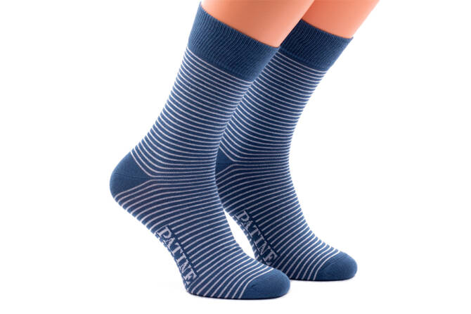 PATINE Socks PAPA01-2029 - Niebieskie skarpety w błękitne paski