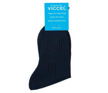 VICCEL / CELCHUK Socks Solid Navy Blue Cotton - Granatowe skarpety męskie