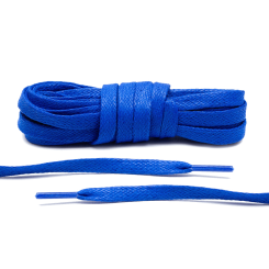 LACE LAB Waxed Shoe Laces 7mm Royal Blue - Niebieskie płaskie sznurówki do butów