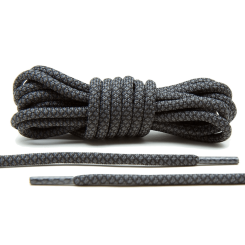 LACE LAB Rope Laces 5mm Gray / Black - Szaro czarne okrągłe sznurowadła do butów