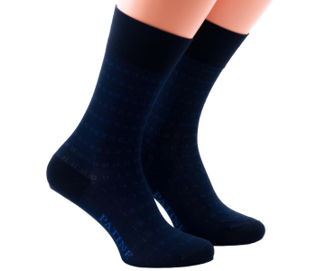 PATINE Socks Quarter Navy Blue / Royal Blue - Granatowo niebieskie luksusowe skarpety męskie