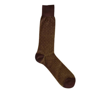 VICCEL / CELCHUK Socks Pindot Brown / Yellow - Brązowe skarpety w żółte kropki