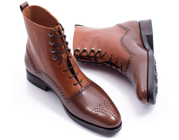 PATINE Balmoral Boots 77010 F Brown - brązowe trzewiki męskie