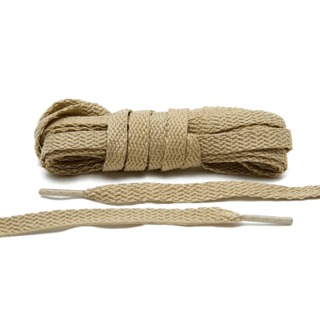 LACE LAB Flat Shoe Laces 8mm Beige - Beżowe płaskie sznurówki do butów