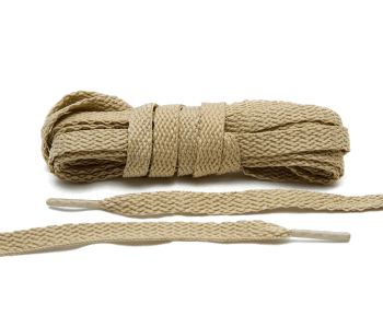 LACE LAB Flat Shoe Laces 8mm Beige - Beżowe płaskie sznurówki do butów