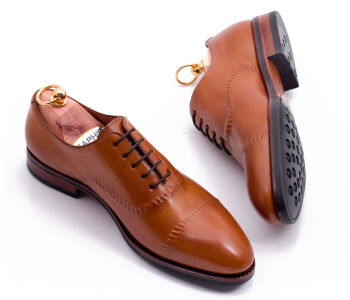 TLB MALLORCA Brogues MARLON 563S F Light Brown - jasno brązowe brogsy męskie