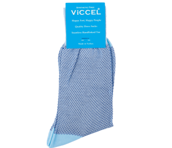 VICCEL / CELCHUK Socks Mesh Dots Sky Blue / Royal Blue - Błękitne skarpety w niebieskie kropki