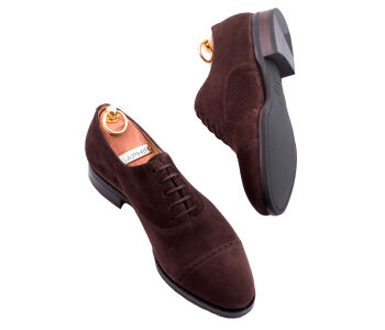 TLB MALLORCA ARTISTA Quarter Brogues 113C F Suede Brown - brogsy męskie zamszowe brązowe