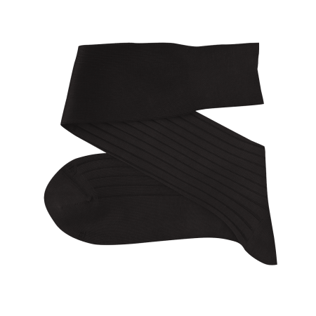 VICCEL / CELCHUK Knee Socks Solid Charcoal Cotton - Antracytowe luksusowe podkolanówki