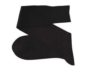 VICCEL / CELCHUK Knee Socks Solid Charcoal Cotton - Antracytowe luksusowe podkolanówki