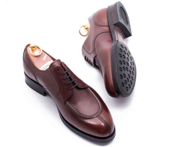 YANKO Split Toe Derby 539Y G Scotch Grain Leather Brown - brązowe angielki męskie