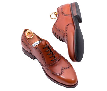 PATINE Brogues 77025C G Light Brown - jasno brązowe brogsy męskie