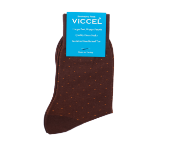 VICCEL / CELCHUK Socks Pindot Brown / Mustard - Brązowe skarpety w musztardowe kropki