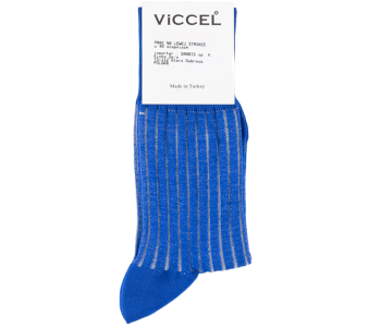 VICCEL / CELCHUK Socks Shadow Stripe Royal Blue / White - Niebieskie skarpety z białymi wydzieleniami