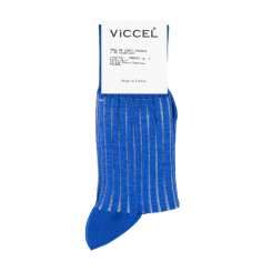 VICCEL / CELCHUK Socks Shadow Stripe Royal Blue / White - Niebieskie skarpety z białymi wydzieleniami