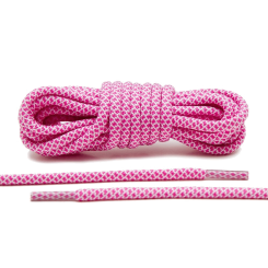 LACE LAB Rope Laces 5mm Pink / White - Różowo białe okrągłe sznurowadła do butów