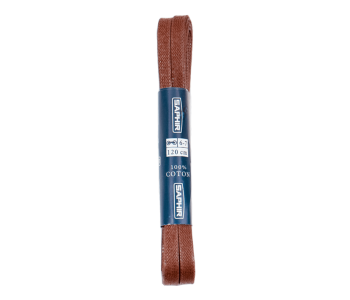 SAPHIR BDC Laces Medium Flat Waxed 5mm Medium Brown - Średniobrązowe płaskie sznurowadła woskowane