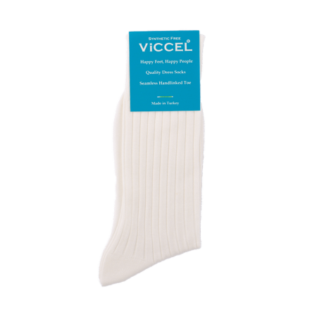 białe eleganckie bawełniane skarpety męskie viccel socks solid white cotton