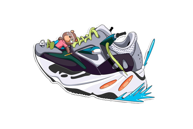 ANGELUS Sticker Yeezy 700 Wave Runner 1szt - Wlepka dla Customizera