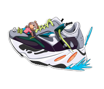 ANGELUS Sticker Yeezy 700 Wave Runner 1szt - Wlepka dla Customizera