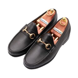 Eleganckie czarne loafersy mokasyny męskie TLB 2502 na gumowej podeszwie wykonane metodą blake