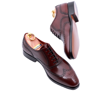 TLB MALLORCA Full Brogues Wing Tip MORRISON 527 F Burgundy - bordowe brogsy męskie