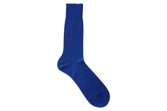 VICCEL Socks Solid Egyptian Blue Cotton 