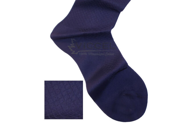 VICCEL / CELCHUK Socks Fish Skin Textured Navy Blue - Granatowe eleganckie skarpety z teksturą