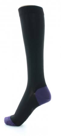 BERTHE W Knee Socks Silk Noir Violet