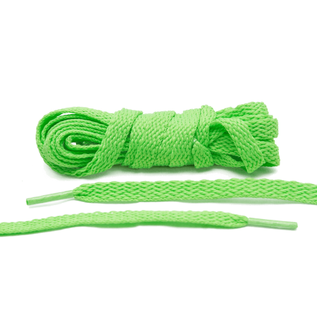 LACE LAB Flat Shoe Laces 8mm Neon Green - Zielone płaskie sznurowadła do butów