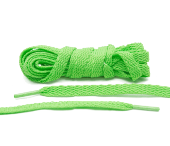 LACE LAB Flat Shoe Laces 8mm Neon Green - Zielone płaskie sznurowadła do butów